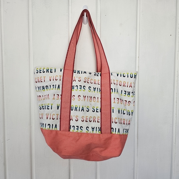 Victoria's Secret Handbags - Victoria Secret Shopper Rainbow Lettering Tote Bag